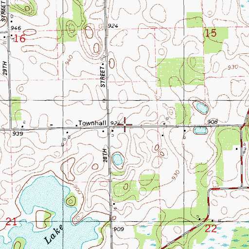 Topographic Map of Township of Porter, MI