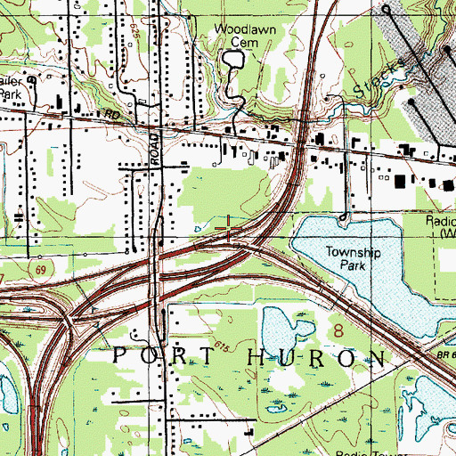 Topographic Map of Charter Township of Port Huron, MI