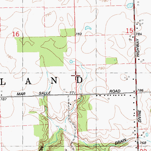 Topographic Map of Township of Portland, MI