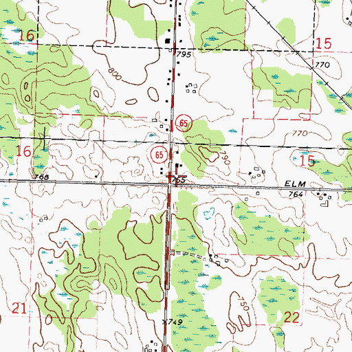 Topographic Map of Township of Posen, MI
