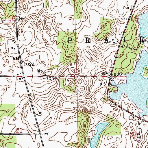 Topographic Map of Township of Prairieville, MI
