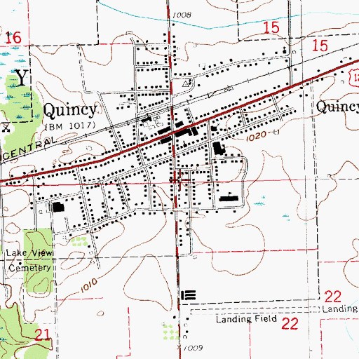 Topographic Map of Township of Quincy, MI