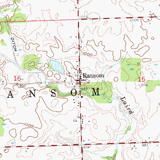 Topographic Map of Township of Ransom, MI
