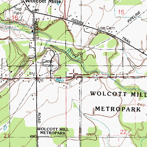 Topographic Map of Township of Ray, MI