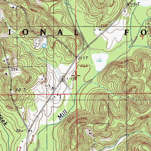 Topographic Map of Theo, AL