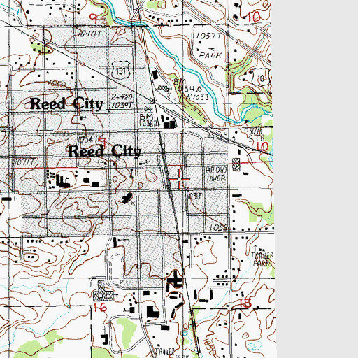 Topographic Map of City of Reed City, MI
