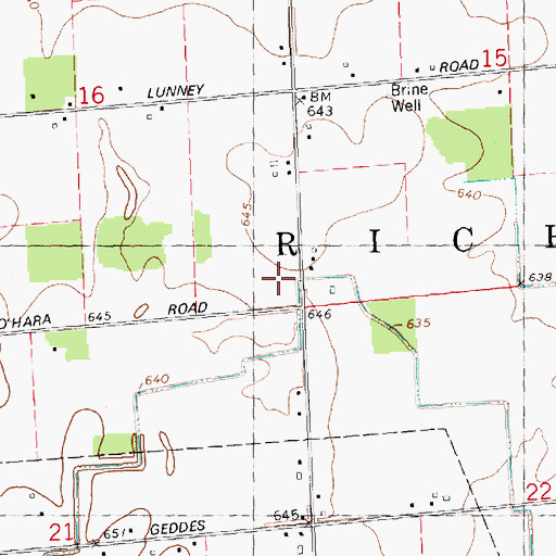 Topographic Map of Township of Richland, MI