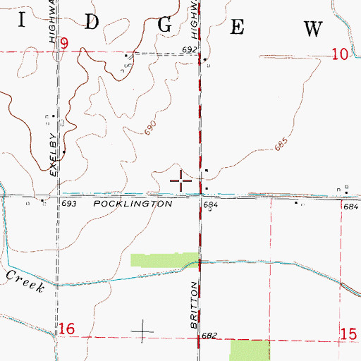 Topographic Map of Township of Ridgeway, MI