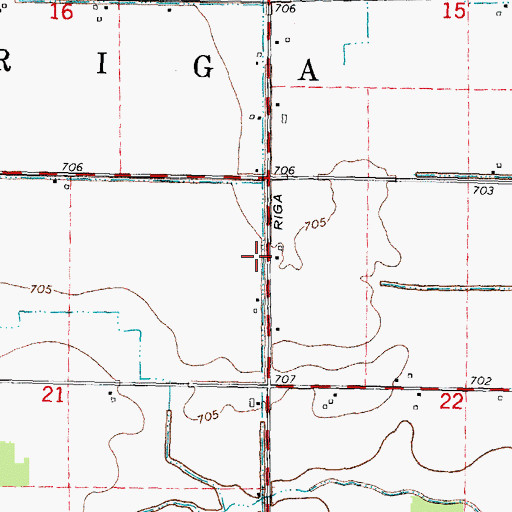 Topographic Map of Township of Riga, MI