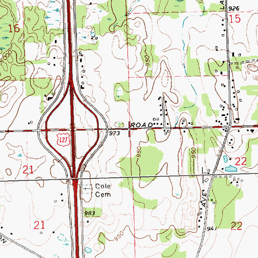 Topographic Map of Township of Rives, MI