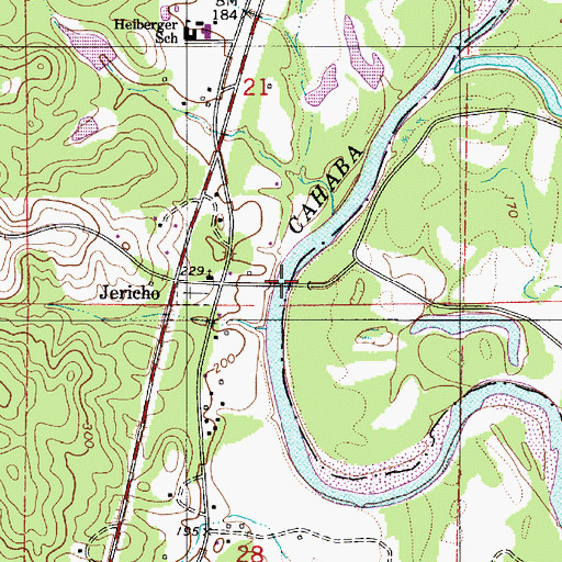 Topographic Map of Walter C Givhan Bridge, AL