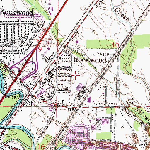 Topographic Map of City of Rockwood, MI