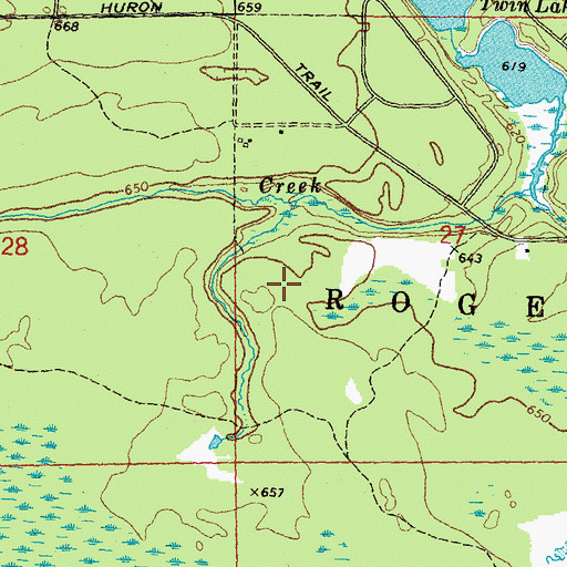 Topographic Map of Township of Rogers, MI