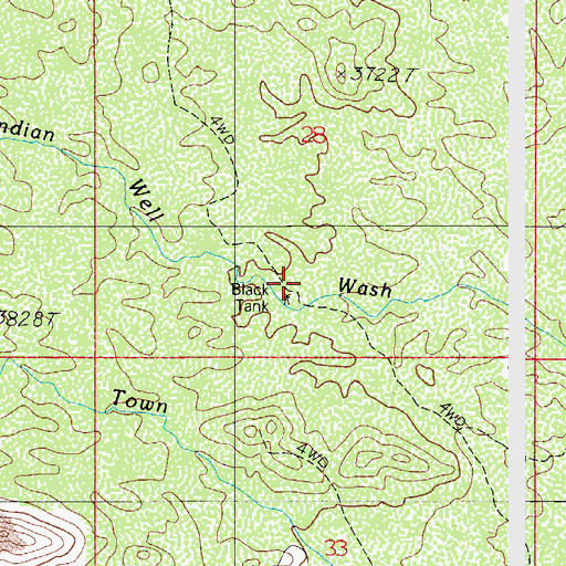 Topographic Map of Black Tank, AZ