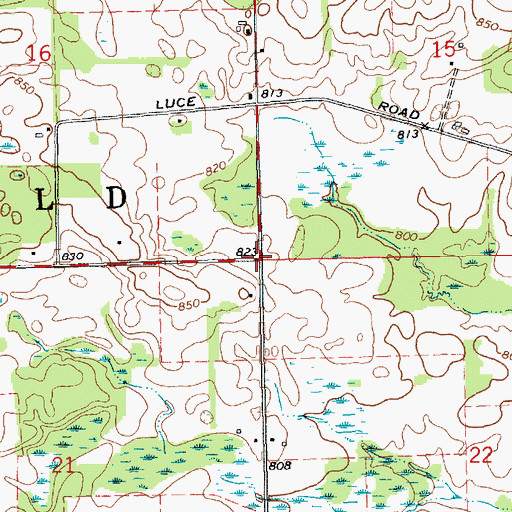 Topographic Map of Township of Ronald, MI