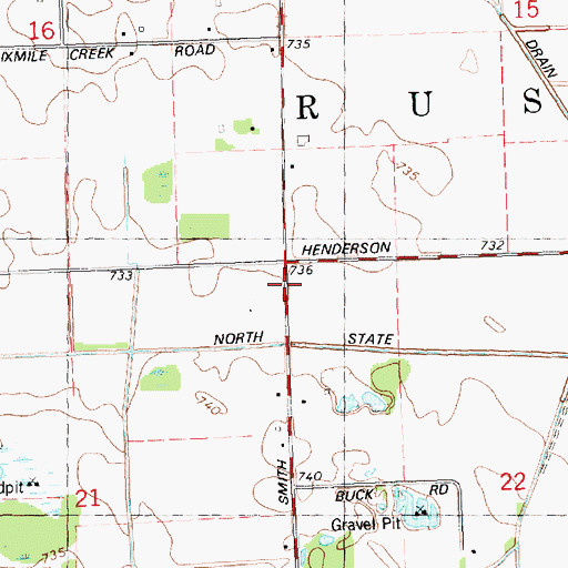 Topographic Map of Township of Rush, MI