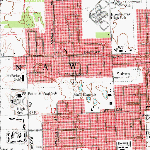 Topographic Map of Charter Township of Saginaw, MI