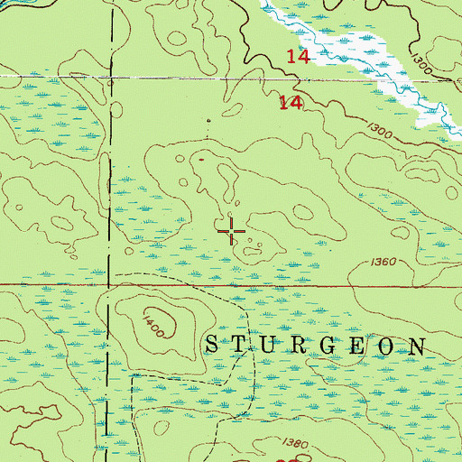 Topographic Map of Township of Sagola, MI