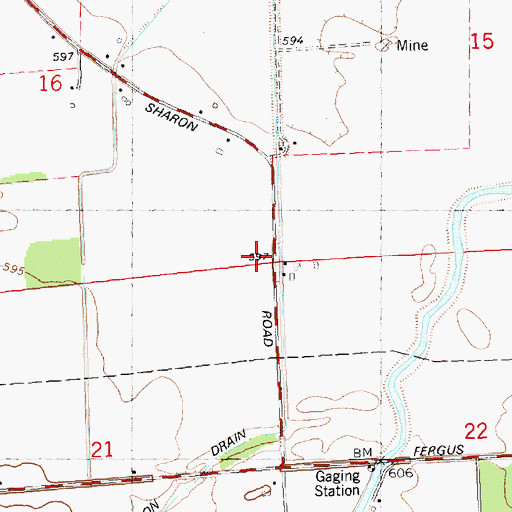 Topographic Map of Township of Saint Charles, MI