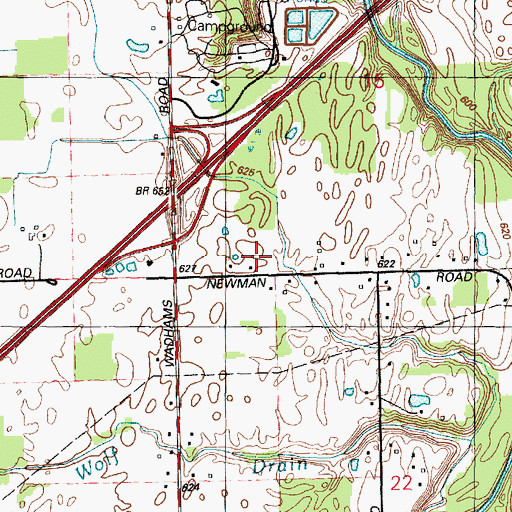 Topographic Map of Township of Saint Clair, MI