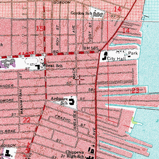 Topographic Map of City of Saint Clair Shores, MI
