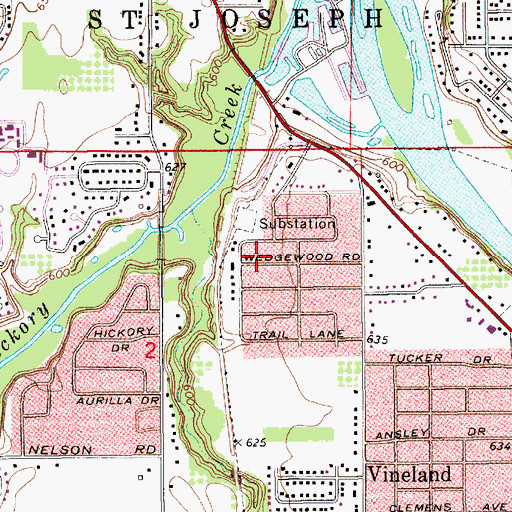 Topographic Map of Charter Township of Saint Joseph, MI
