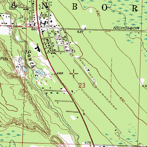Topographic Map of Township of Sanborn, MI