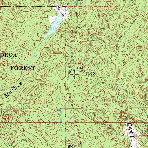 Topographic Map of Advents Church (historical), AL