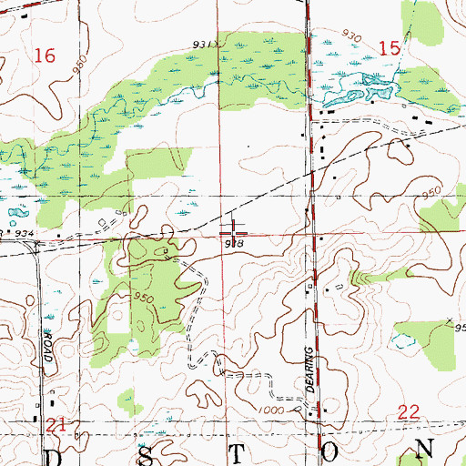 Topographic Map of Township of Sandstone, MI