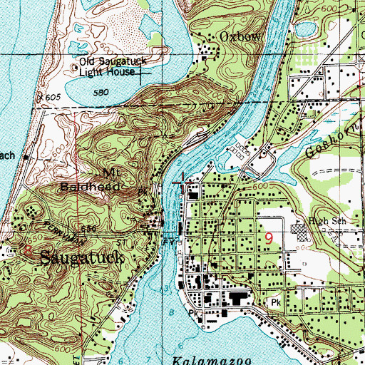 Topographic Map of City of Saugatuck, MI