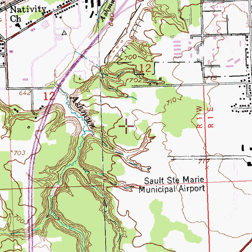 Topographic Map of City of Sault Ste. Marie, MI