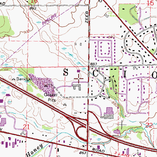 Topographic Map of Township of Scio, MI