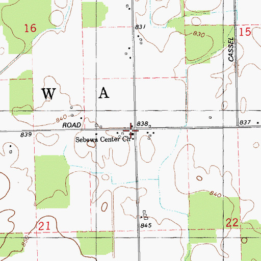 Topographic Map of Township of Sebewa, MI