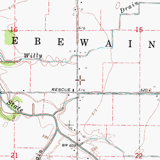Topographic Map of Township of Sebewaing, MI