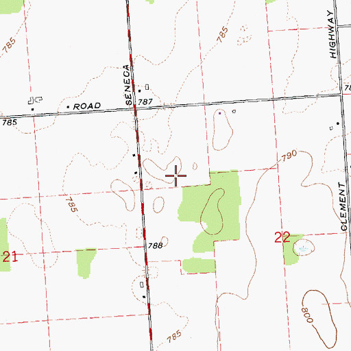 Topographic Map of Township of Seneca, MI
