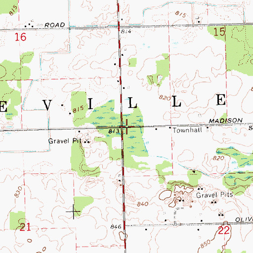 Topographic Map of Township of Seville, MI