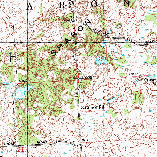 Topographic Map of Township of Sharon, MI