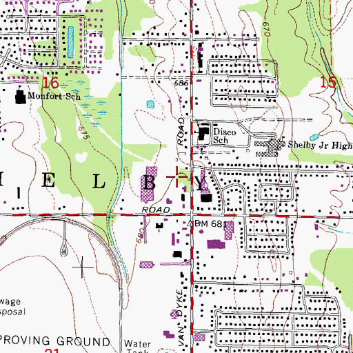 Topographic Map of Charter Township of Shelby, MI