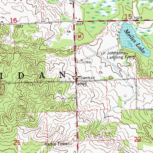 Topographic Map of Township of Sheridan, MI