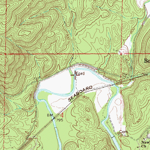 Topographic Map of Bentons Mill (historical), AL