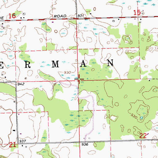 Topographic Map of Township of Sherman, MI