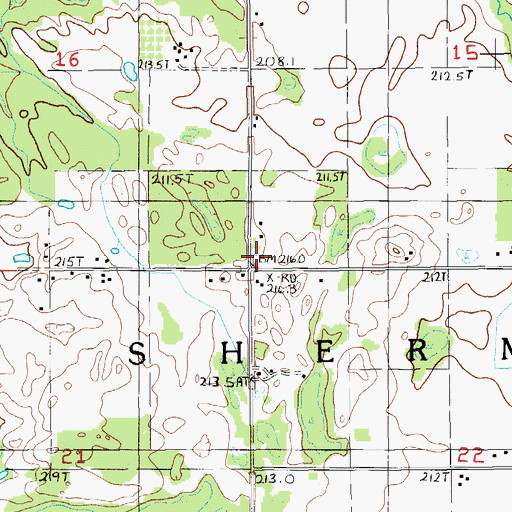 Topographic Map of Township of Sherman, MI