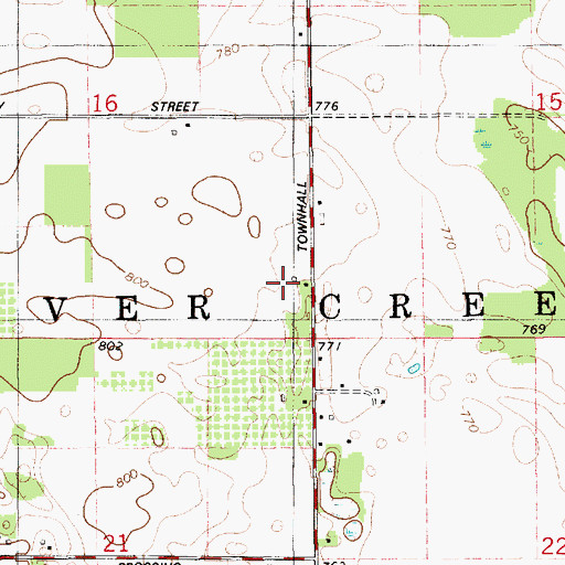 Topographic Map of Township of Silver Creek, MI