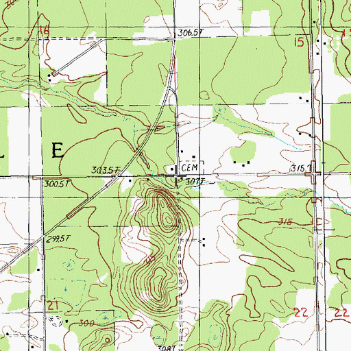 Topographic Map of Township of Slagle, MI