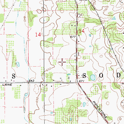 Topographic Map of Township of Sodus, MI