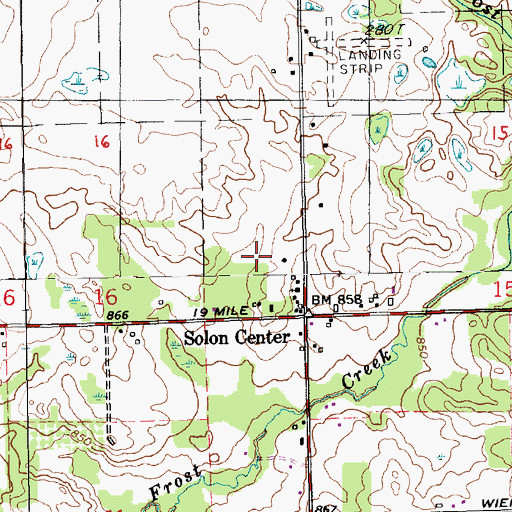 Topographic Map of Township of Solon, MI