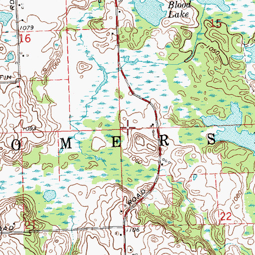 Topographic Map of Township of Somerset, MI