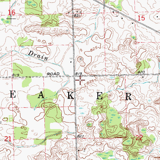 Topographic Map of Township of Speaker, MI