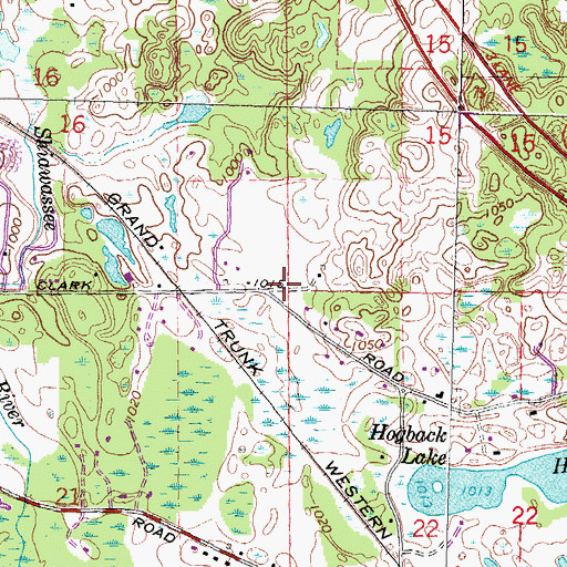 Topographic Map of Charter Township of Springfield, MI