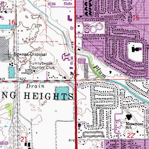 Topographic Map of City of Sterling Heights, MI